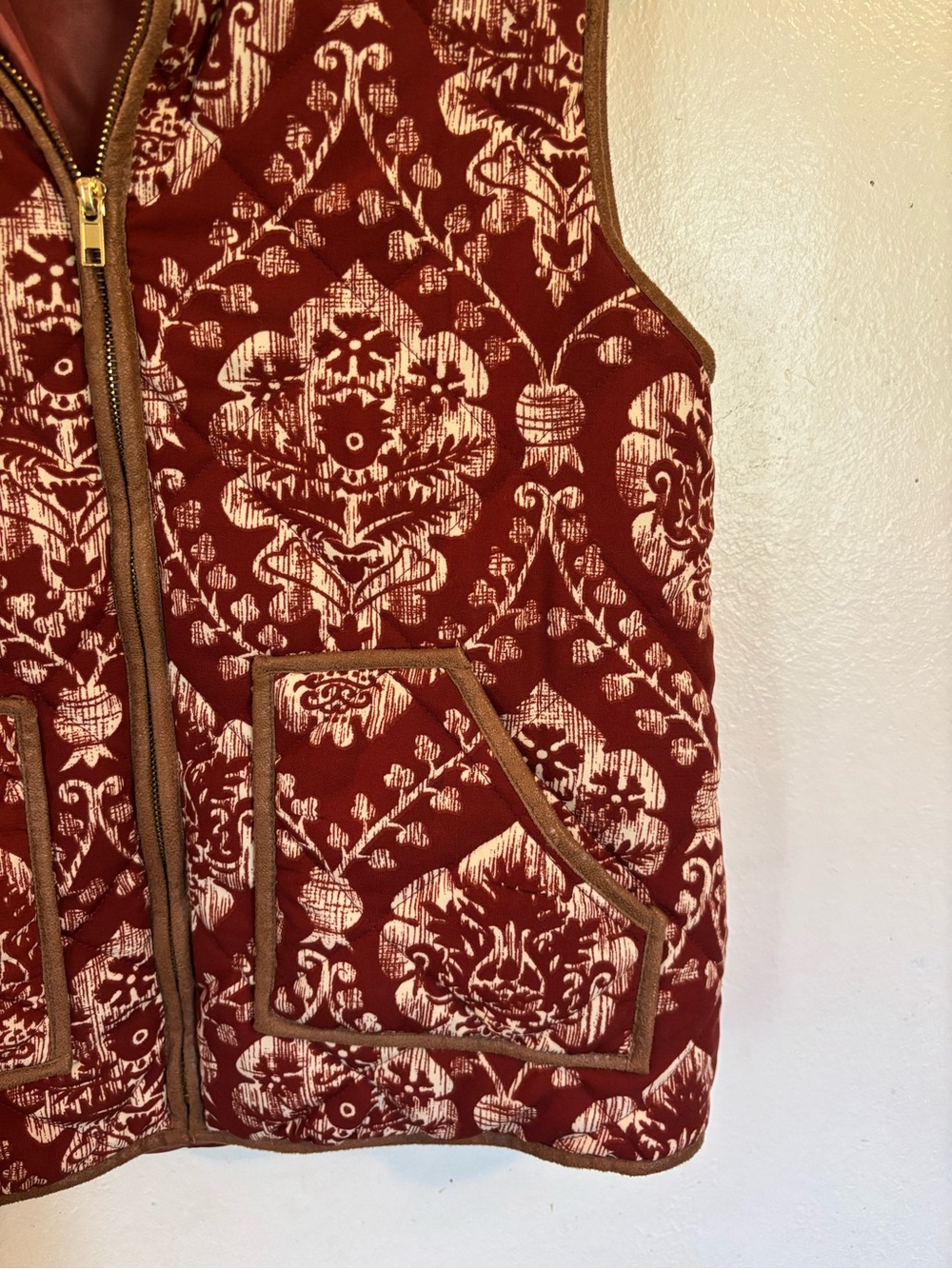 BeBop Quilted Red Patterned Vest - Picture 7 of 10